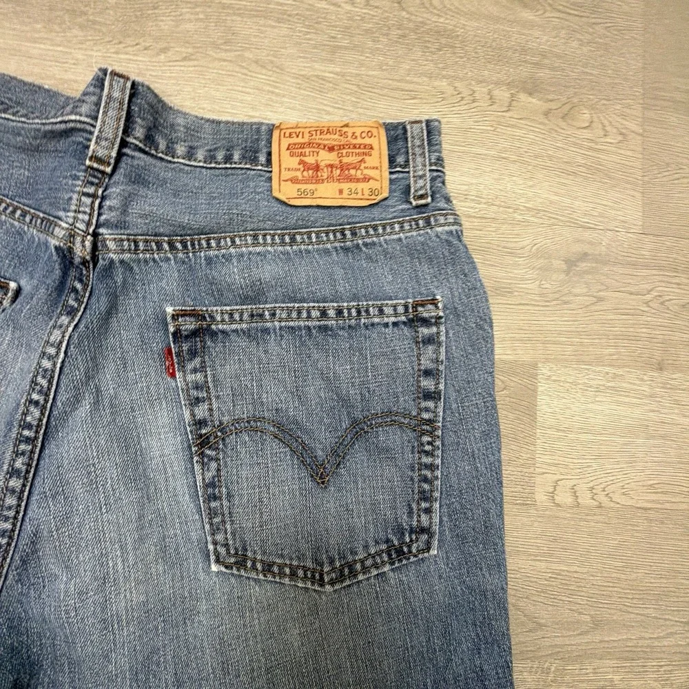 Levi's 569 Jeans Mens 34x28 Blue Loose Straight Baggy Y2K 2008 Denim